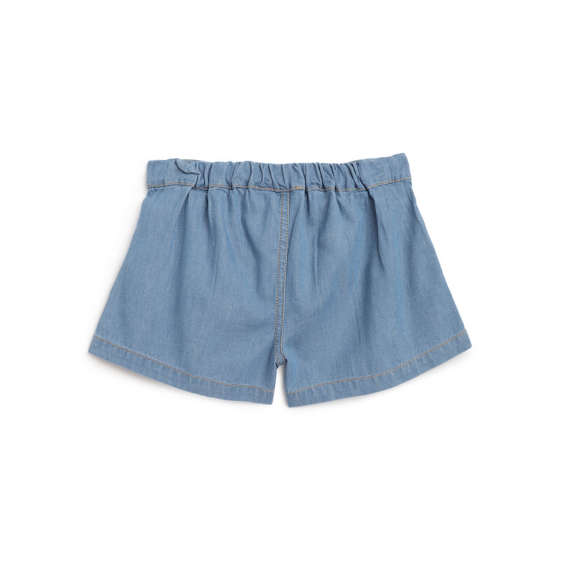 Girls Medium Light Blue Solid Shorts image number null